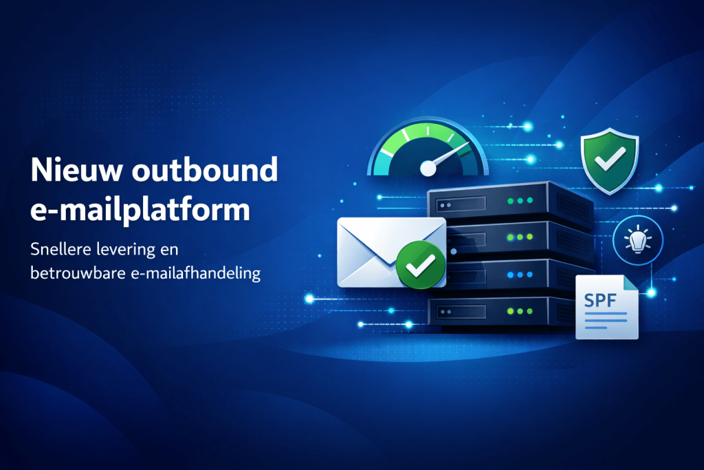 Nieuw Hoasted outbound e mailplatform met snellere aflevering en verbeterde email deliverability